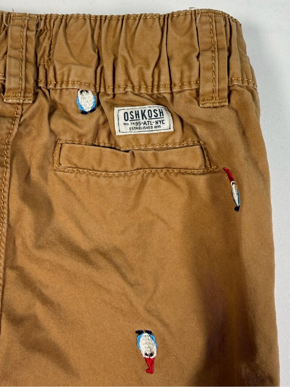 OSHKOSH B'GOSH Toddler Boy Gnome Embroidered Khaki Pants Cottagecore Holiday 3T - Picture 6 of 9